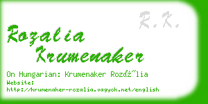 rozalia krumenaker business card